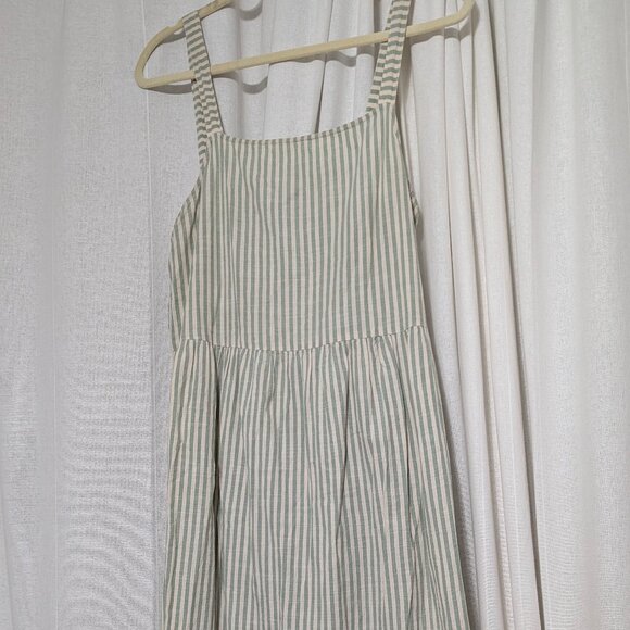 Mint Green Striped Midi Dress - Picture 1 of 3